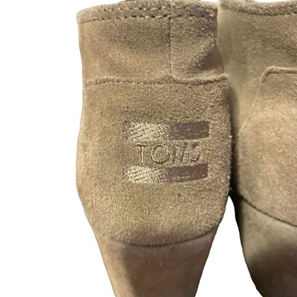 TOMS Tan Desert Wedge Ankle Lace Up Bootie Women's Size 8.5 - Picture 5 of 11